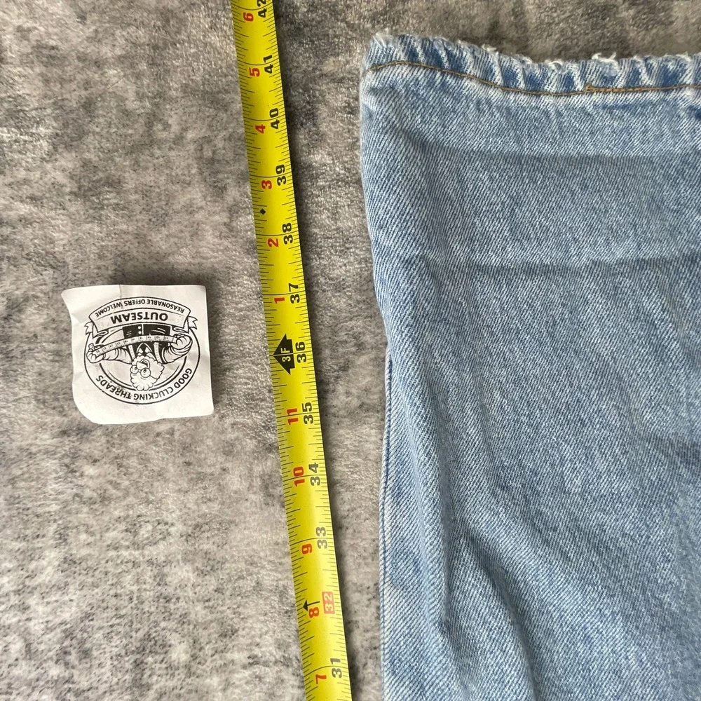 Levi's Mens W28 L30 501 Original Fit Distressed Jeans Light Blue Denim Ripped